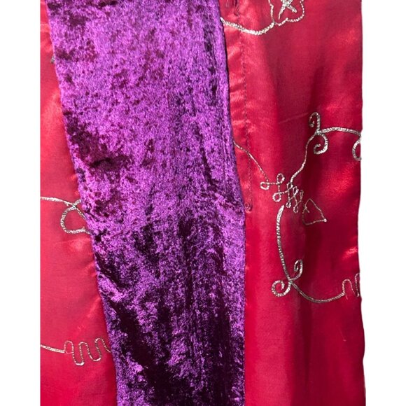 Vintage Velvet & Satin Embroidered Maxi Skirt Large Royalcore Boho Patchwork - Picture 5 of 7